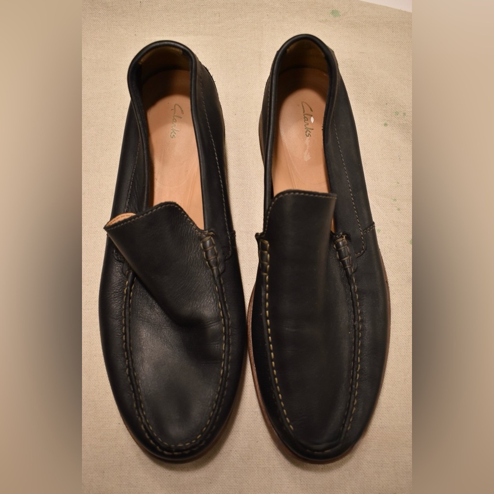 👞Clark’s Black Leather Loafers SZ 11